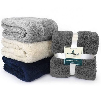 Custom packaging Double Sided Brush Soft Fluffy Winter blanket Sherpa