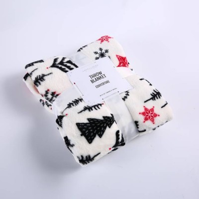 2019 Newest Customization Knitted Children Flannel Printed Baby Christmas Tree Blanket